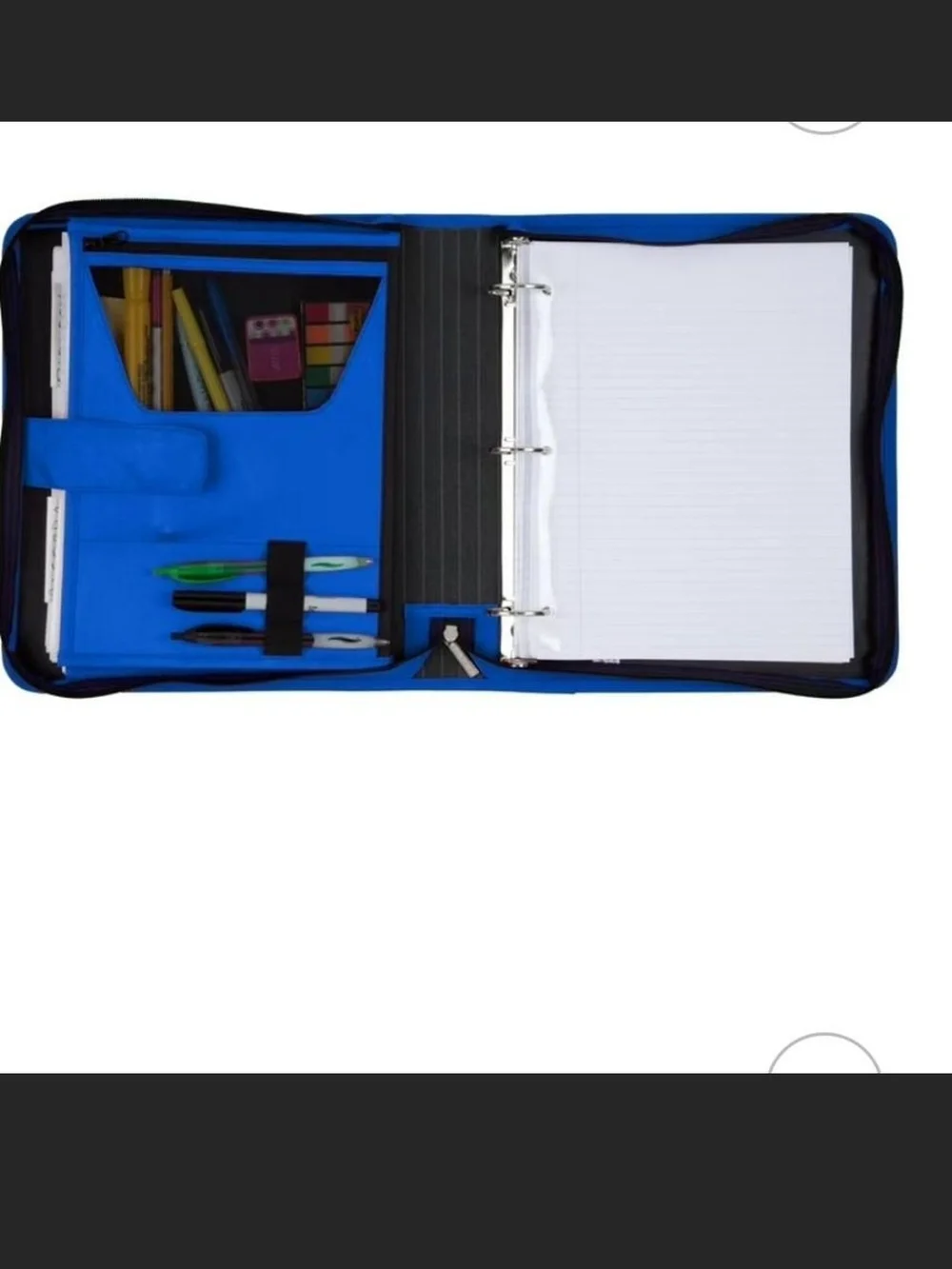Five Star Blue and Black Zipper Binder - Durable Organizer